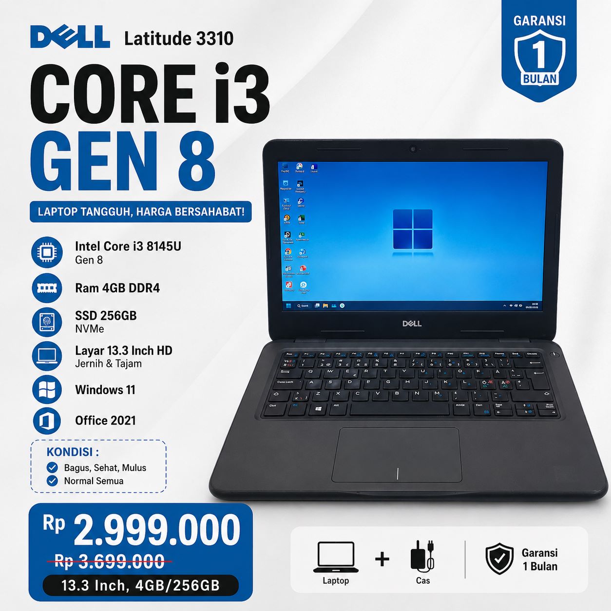 Laptop Second Pekanbaru - Dell Latitude 3310 Core i3 Gen 8